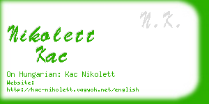 nikolett kac business card